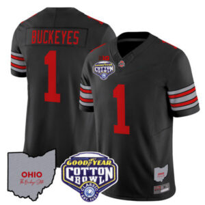 Men’s Ohio State Buckeyes ‘Heritage Stripe’ Cotton Bowl Patch Vapor Limited Jersey – All Stitched