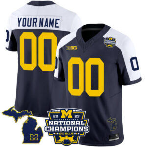 Michigan Wolverines 2023 National Champions Patch Vapor Custom Jersey V3 – All Stitched