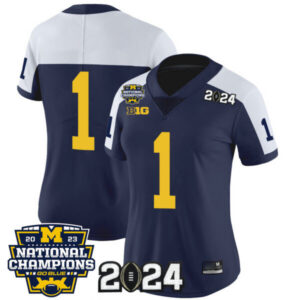 Women’s Michigan Wolverines 2023 National Champions Patch Vapor Jersey – All Stitched