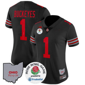 Women’s Ohio State Buckeyes ‘Heritage Stripe’ Rose Bowl Vapor Limited Jersey – All Stitched