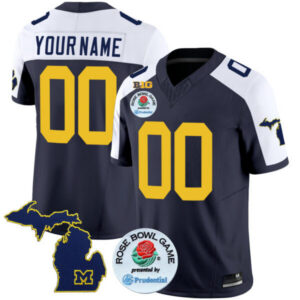 Michigan Wolverines Rose Bowl Patch Vapor Limited Custom Jersey V2 – All Stitched