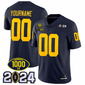 Michigan Wolverines 1000 Wins & 2024 College Bowl Patch Vapor Limited Custom Jersey – All Stitched