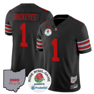 Men’s Ohio State Buckeyes ‘Heritage Stripe’ Rose Bowl Vapor Limited Jersey – All Stitched