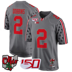 J.K. Dobbins Ohio State Buckeyes 2024 150 & Home Patch Game Jersey – All Stitched