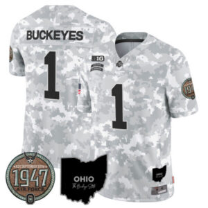 Men’s Buckeyes 2024 Salute to Service Establishment Year Patch Vapor Limited Jersey – All Stitched