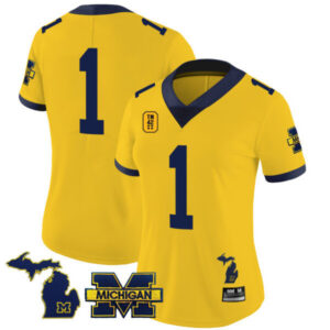 Women’s Michigan Wolverines TM42 Patch Vapor Limited Jersey – All Stitched