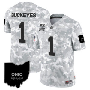 Men’s Ohio State Buckeyes 2024 Salute to Service Vapor Limited Jersey – All Stitched