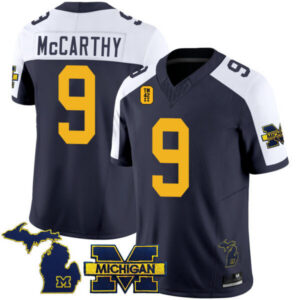 Youth’s Michigan Wolverines TM42 Patch Vapor Limited Jersey – All Stitched