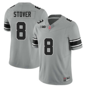 Cade Stover Ohio State Buckeyes Gray Black Jersey – All Stitched
