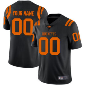 Ohio State Buckeyes Black Orange Custom Jersey – All Stitched