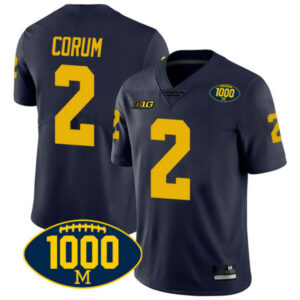 Men’s Michigan Wolverines Michigan 1000 Wins Patch Jersey – All Stitched