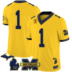 Men’s Michigan Wolverines TM42 Patch Vapor Limited Jersey – All Stitched