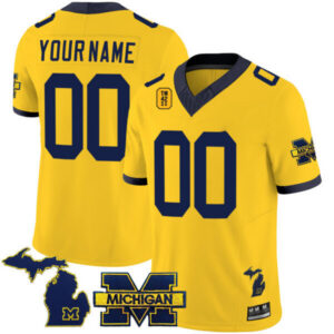 Michigan Wolverines TM42 Patch Vapor Limited Custom Jersey – All Stitched