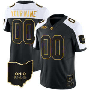 Ohio State Buckeyes 2023 Vapor Limited Gold Custom Jersey – Ohio Patch – All Stitched