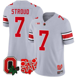 Men’s Ohio State Buckeyes Ohio State & Logo Patch Jersey – All Stitched