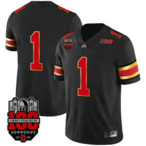 Men’s Ohio State Buckeyes Gold Trim Jersey – All Stitched