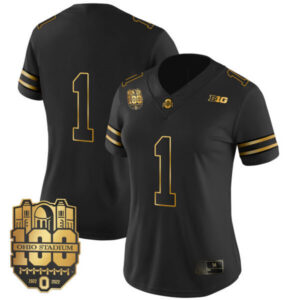 Women’s Ohio State Buckeyes Gold Jersey – All Stitched