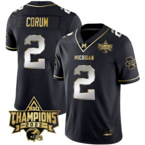Wolverines Big Champions 2022 Patch Black Limited Vapor Jersey – All Stitched