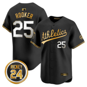 Men’s Oakland Athletics Rickey Henderson Patch Vapor Premier Limited Jersey – All Stitched