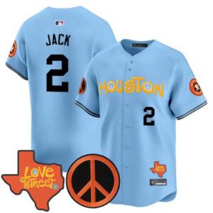 Men's Astros Love Street & Peace Sign Patch Vapor Premier Limited Jersey V2 - All Stitched