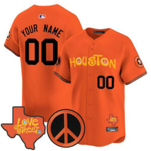 Astros Love Street & Peace Sign Patch Vapor Premier Limited Custom Jersey V2 - All Stitched