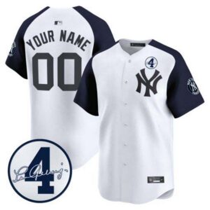 New York Yankees Lou Gehrig Patch Vapor Premier Limited Custom Jersey - All Stitched