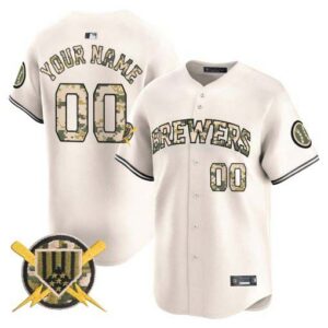 Milwaukee Brewers Armed Forces Day Vapor Premier Limited Custom Jersey - All Stitched