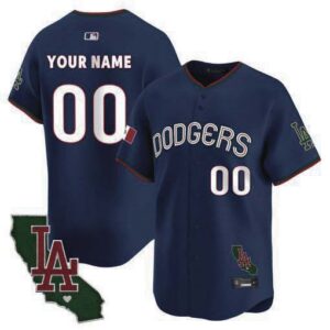 Dodgers Mexico California Patch Vapor Premier Limited Custom Jersey V3 - All Stitched