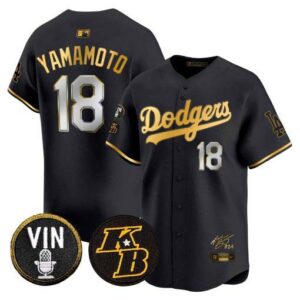 Men's Dodgers Vin Patch & Kobe Bryant Signature Vapor Premier Limited Jersey - All Stitched
