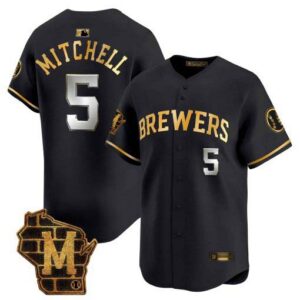 Men's Milwaukee Brewers Home Patch Vapor Premier Limited Jersey - All Stitched