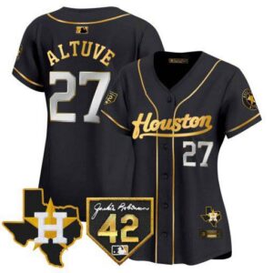Women's Houston Astros 2024 Jackie Robinson Patch Vapor Premier Limited Jersey - All Stitched