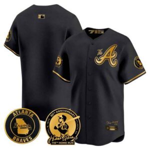 Men's Atlanta Braves Hank Aaron 715th Home Run Patch Vapor Premier Limited Jersey V2 - All Stitched