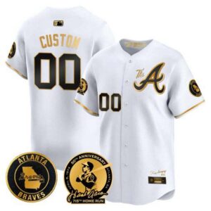 Atlanta Braves Hank Aaron 715th Home Run Patch Vapor Premier Limited Custom Jersey V2 - All Stitched
