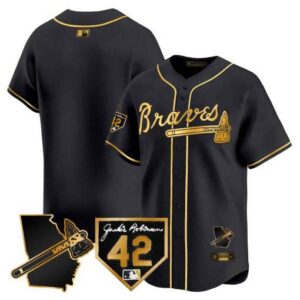 Men's Atlanta Braves 2024 Robinson & Georgia Patch Vapor Premier Limited Jersey - All Stitched