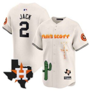 Men's Houston Astros Cactus Jack Patch Vapor Premier Limited Jersey V9 - Stitched