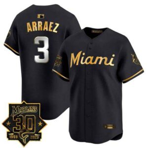 Men's Miami Marlins 30 Seasons Anniversary Patch Vapor Premier Limited Jersey – All Stitched