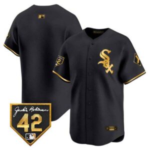Men's Chicago White Sox 2024 Jackie Robinson Patch Vapor Premier Limited black-gold team Jersey - All Stitched