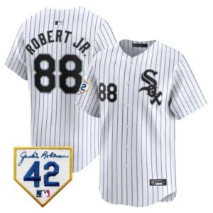 Men's Chicago White Sox 2024 Jackie Robinson Patch Vapor Premier Limited white luis-robert-jr Jersey - All Stitched