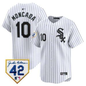 Men's Chicago White Sox 2024 Jackie Robinson Patch Vapor Premier Limited white yoan-moncada Jersey - All Stitched