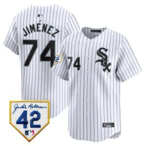 Men's Chicago White Sox 2024 Jackie Robinson Patch Vapor Premier Limited white eloy-jimenez Jersey - All Stitched