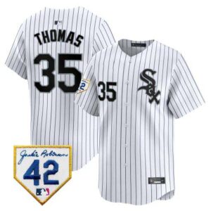 Men's Chicago White Sox 2024 Jackie Robinson Patch Vapor Premier Limited white frank-thomas Jersey - All Stitched