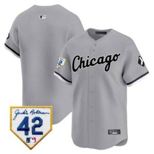 Men's Chicago White Sox 2024 Jackie Robinson Patch Vapor Premier Limited gray team Jersey - All Stitched