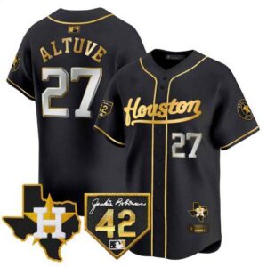 Men's Houston Astros 2024 Jackie Robinson Patch Vapor Premier Limited Jersey - All Stitched