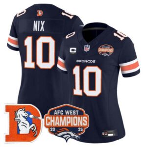 Women’s Denver Broncos Throwback Vapor Limited Jersey – 2025 AFC West Division Champions Patch – All Stitched