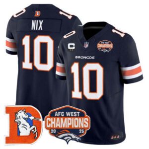Men’s Denver Broncos Throwback Vapor Limited Jersey – 2025 AFC West Division Champions Patch – All Stitche