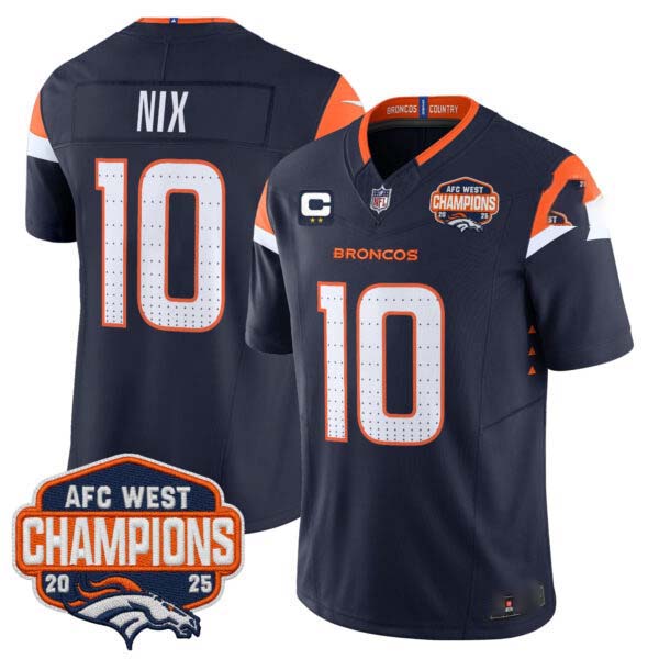 Men’s Denver Broncos 2025 AFC West Division Champions Vapor Limited Jersey – All Stitched
