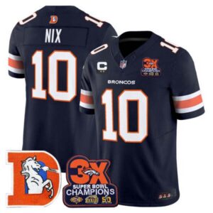 Men’s Denver Broncos Throwback Vapor Limited Jersey – 3-Time Champions Patch – All Stitched