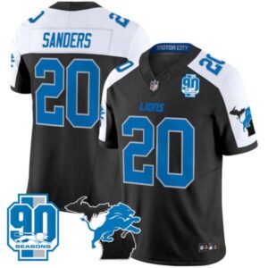 Men’s Detroit Lions 2025 Michigan & 90th Year Patch Vapor Jersey – All Stitched