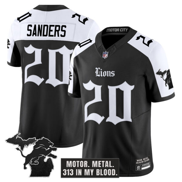 Men’s Detroit Lions ‘Gothic Motor Grit Edition’ Vapor Limited Jersey – All Stitched
