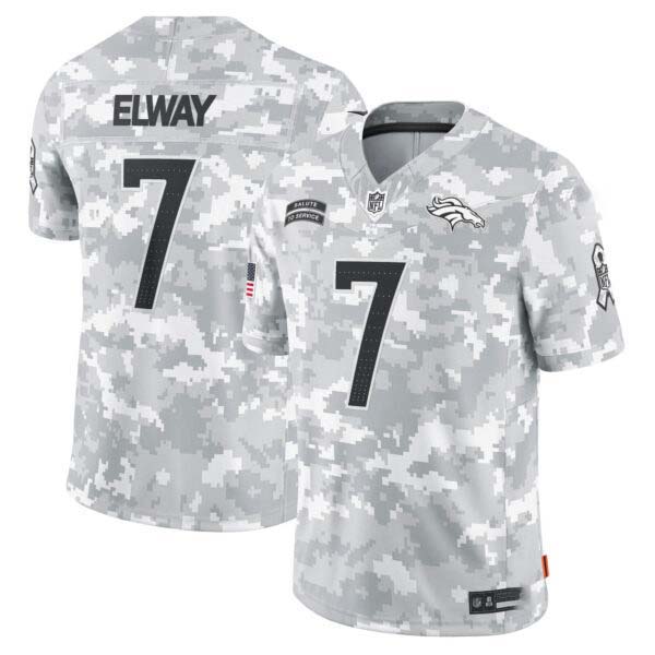 Denver Broncos 2024 Salute to Service Vapor Limited Jersey – Arctic Camo – All Stitched